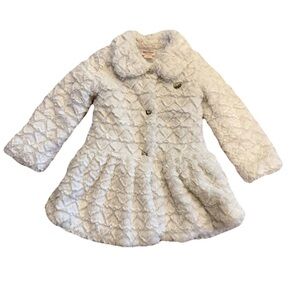 Vintage Juicy Couture Girls White Faux Coat Size 6